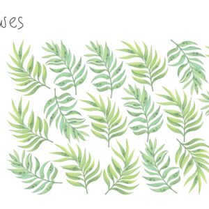 palm leaves wall decals greenery stickers, lf264