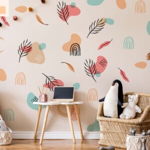 Spots Color Wall Decals Boho Greenery Stickers