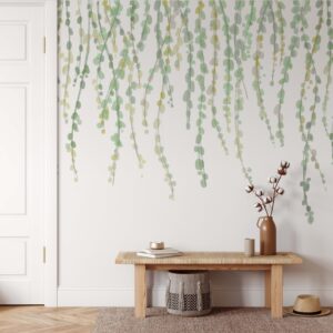 Watercolor Greenery Wallpaper Removable Leaves liana Peel