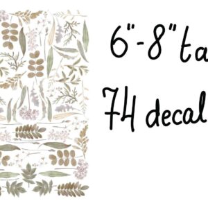 Vintage Wild Flowers Wall Decals Leaf Twigs Greenery