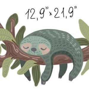Sloth Wall Decal Jungle Animal Safari Greenery Sticker