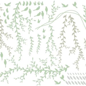Leaves Greenery Wall Decals Birds Butterflies Stickers