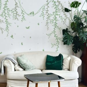 Leaves Greenery Wall Decals Birds Butterflies Stickers