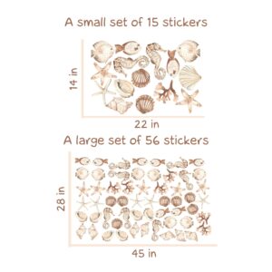 Starfish shells fish Wall Decals seahorses boho Stickers
