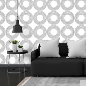 Circle Retro Removable Wallpaper Self-adhesive Modern Mural