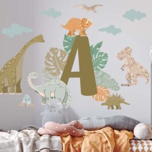 Dinosaur Wall Decal Custom Letter Name Sticker, COM2