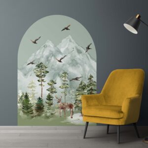 Boho Arch Woodland Wall Decal Pine Trees Sticker Forest