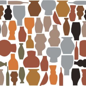 Boho Dishes Wall Decal Abstract Color Shapes Stickers