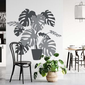 monstera plant wall decal boho greenery sticker, lf292