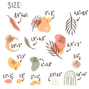 Spots Color Wall Decals Boho Greenery Stickers