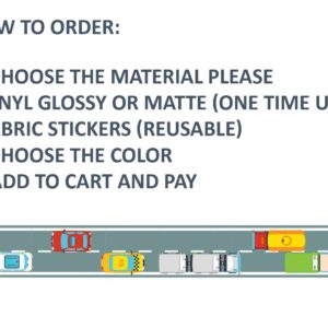 Road border Wall Decals Reusable Peel and Stick Cars