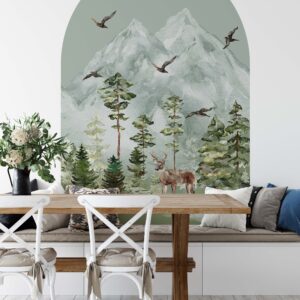 Boho Arch Woodland Wall Decal Pine Trees Sticker Forest
