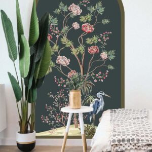 Boho arch Wall Decal cranes flowers Stickers