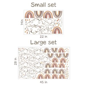 Boho clouds Wall Decals Rainbows Stickers Muted Colors