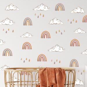 Boho clouds Wall Decals Rainbows Stickers Muted Colors