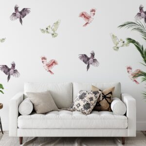 Tropical Parrots Wall Decals Bright Birds Stickers