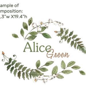 Personalized Name Wall Decal Woodland Greenery Stickers