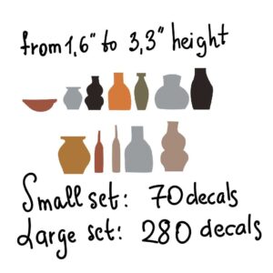 Boho Dishes Wall Decal Abstract Color Shapes Stickers