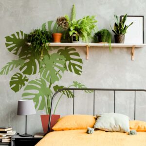 monstera plant wall decal boho greenery sticker, lf292