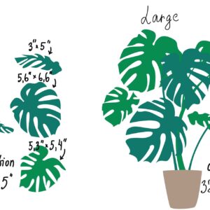 monstera plant wall decal boho greenery sticker, lf292