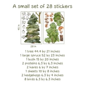 Forest Wall Decals Pine Trees Woodland Animals Stickers