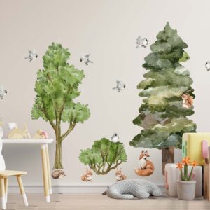 Forest Wall Decals Pine Trees Woodland Animals Stickers