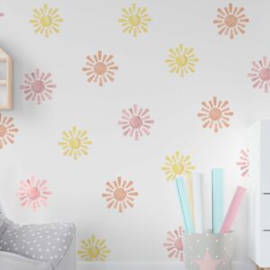 Watercolor Sun Wall Decals Set