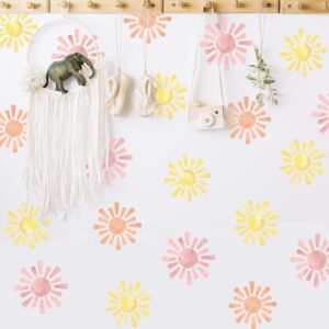 Watercolor Sun Wall Decals Set