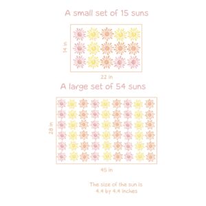 Watercolor Sun Wall Decals Set