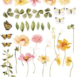 Field Flowers Wall decals Wild Grass Stickers Butterflies