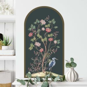 Boho arch Wall Decal cranes flowers Stickers