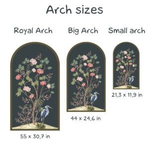 Boho arch Wall Decal cranes flowers Stickers