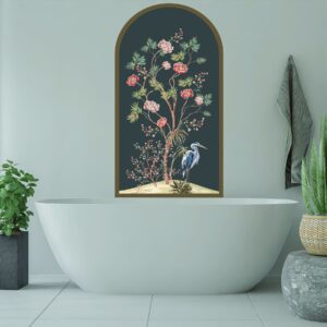 Boho arch Wall Decal cranes flowers Stickers