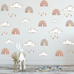 Boho clouds Wall Decals Rainbows Stickers Muted Colors