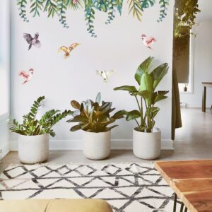 Tropical parrots Wall Decals Plants Orchids Stickers
