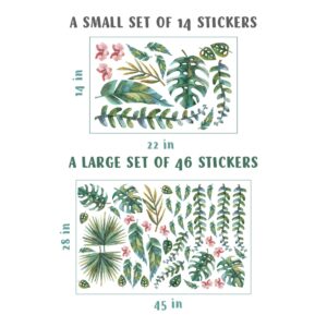 Greenery exotic Wall Decals Tropical plants orchids