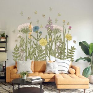 Wild Field Flowers Wall Decal Grass Stickers