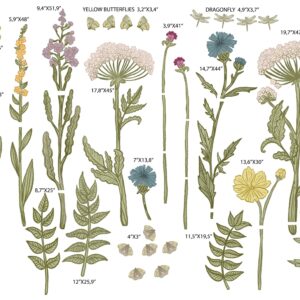 Wild Field Flowers Wall Decal Grass Stickers