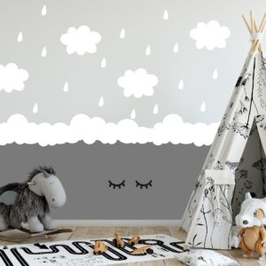 Wall Stickers cloud borders Decals drops, Nursery Decor