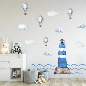 Marine sticker lighthouse Wall Decals clouds Hot Air