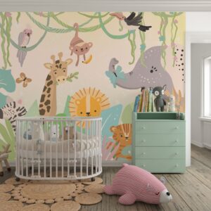 Safari Animals Peel and Stick Wallpaper Jungle Wall Paper