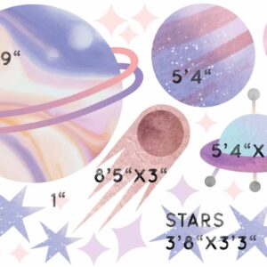 Cosmos Stickers Arch Headboard Clouds Wall Decals Planets