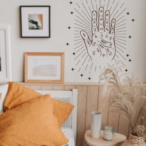 palmistry hand wall sticker astrology palm decal, lf334