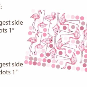 pink flamingo wall decals polka dot stickers, lf333