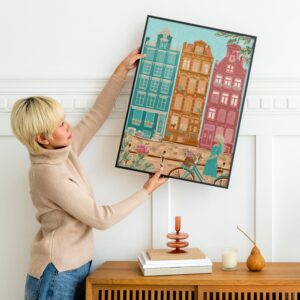 Amsterdam City Houses Print Netherlands Wall Art Holland