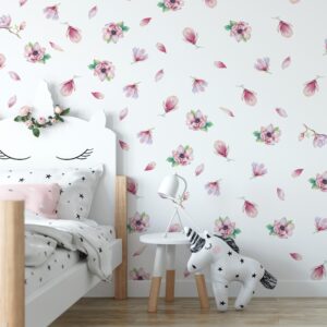 Flower stickers magnolia greenery decals petals