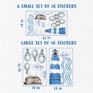 Marine sticker lighthouse Wall Decals clouds Hot Air