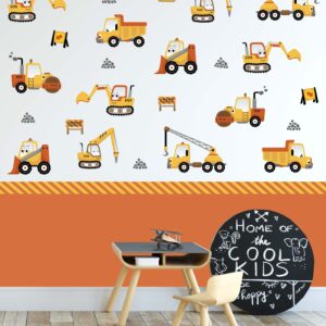 Construction Vehicle Wall Decal Set | Boys Room Decor |