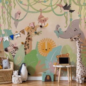Safari Animals Peel and Stick Wallpaper Jungle Wall Paper