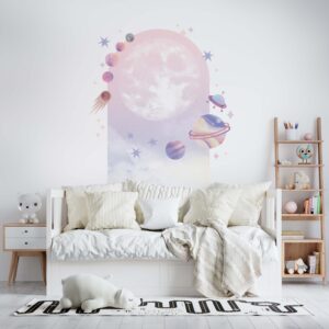 Cosmos Stickers Arch Headboard Clouds Wall Decals Planets
